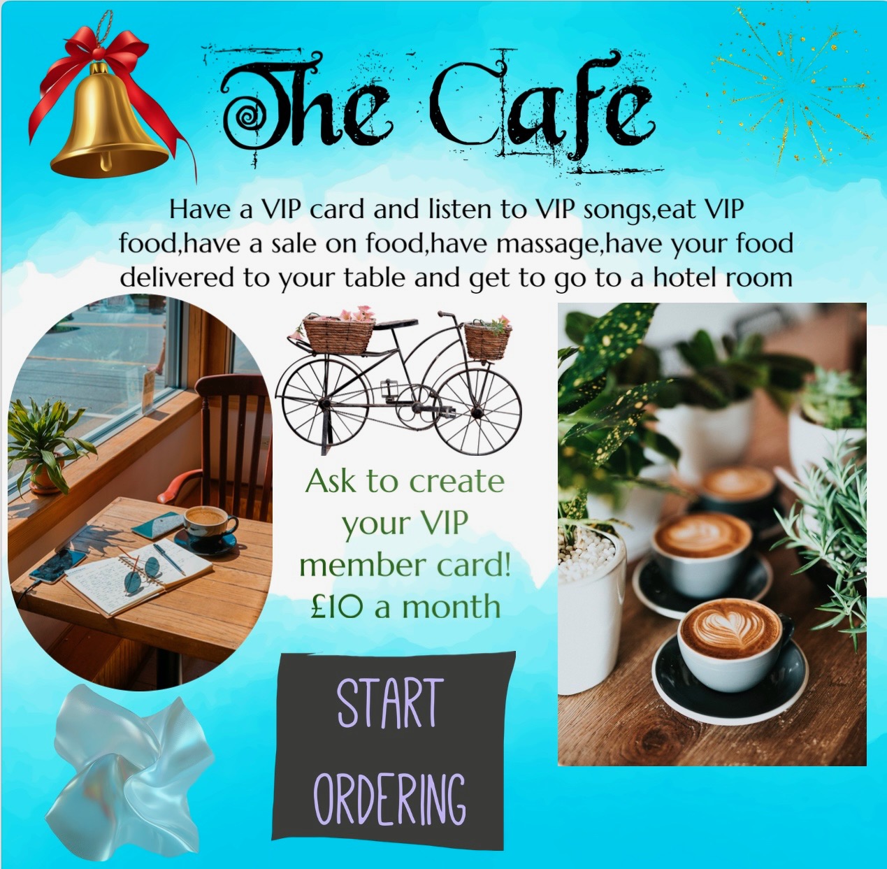 The Cafe home page design