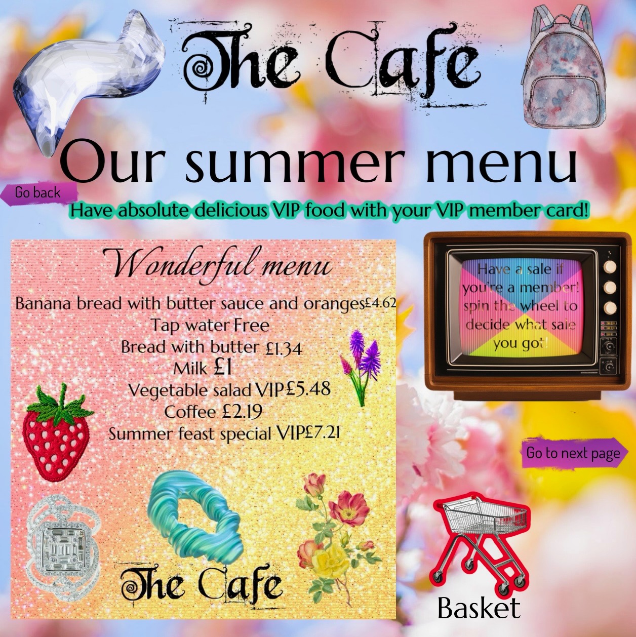The Cafe summer menu design