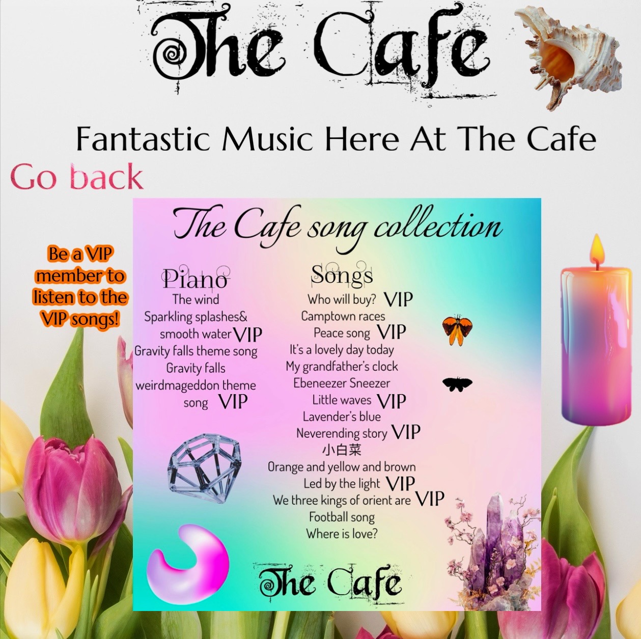 The Cafe music page design